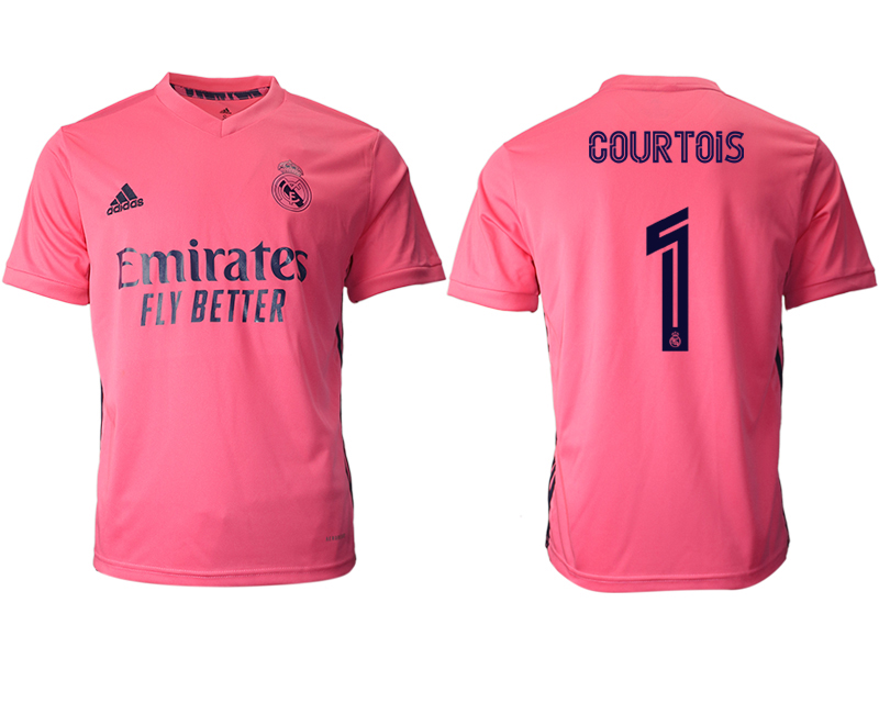 Men 2020-2021 club Real Madrid away aaa version #1 pink Soccer Jerseys